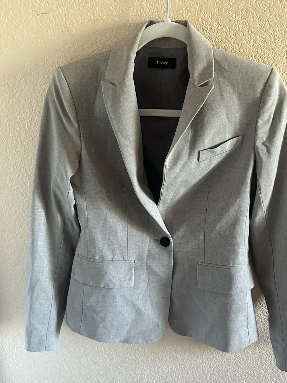 Theory Light Gray Single-Button Women's Blazer
